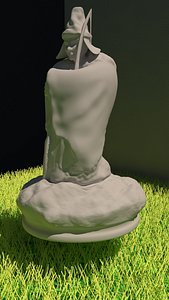 3D model estatua hombre arco