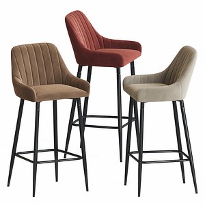 3D model hamburg chair bar dark gray