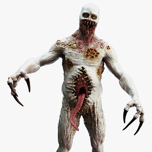 3D Infected Humanoid Mutant Horror Creature model