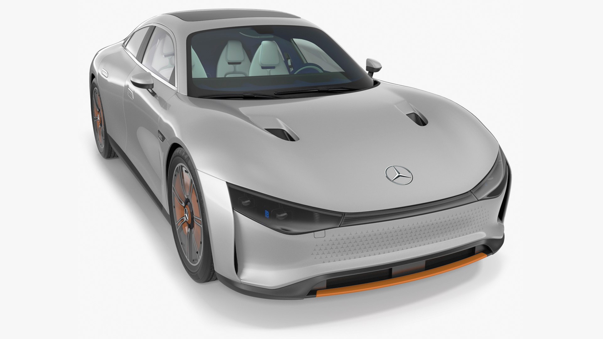 Electric Sedan Mercedes Benz VISION EQXX Lights OFF 3D model preview