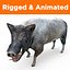 Boar Rigged And Animated low poly