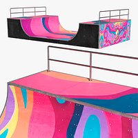 Graffiti Covered Skate Halfpipe Ramp