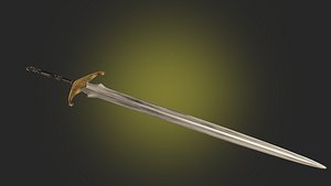 Sword knight weapon PBR game readey low-poly and high-poly 3D model