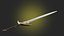 Sword knight weapon PBR game readey low-poly and high-poly 3D model
