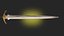Sword knight weapon PBR game readey low-poly and high-poly 3D model