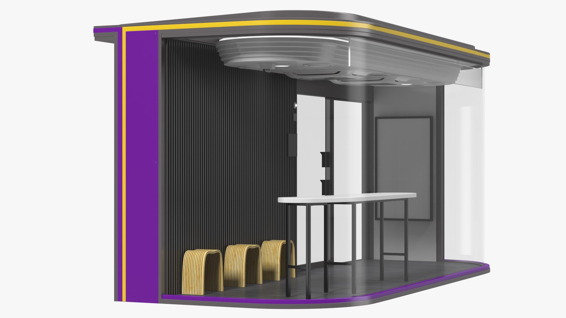 Smart Bus Stop Rigged 3D model preview