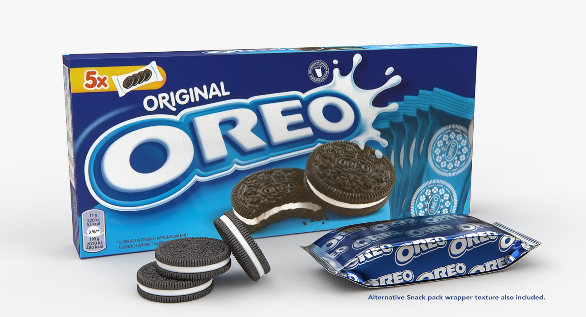 Oreo Cookies Pack 3d Model