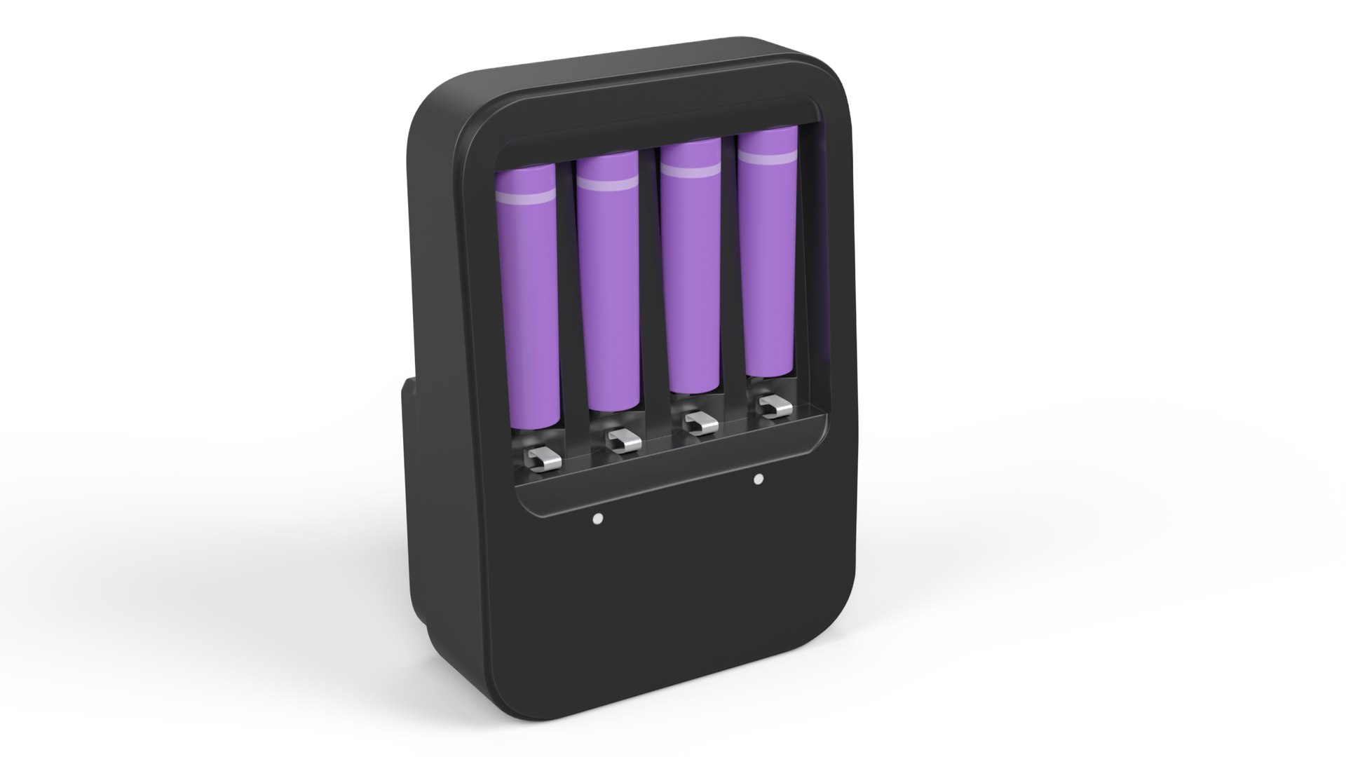 AA and AAA Battery Charger Black with Batteries 3D model preview
