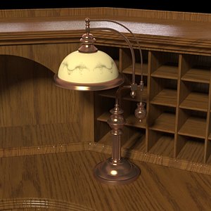 3d model antique desk lamp