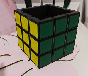 3D model flowerpot rubik s cube