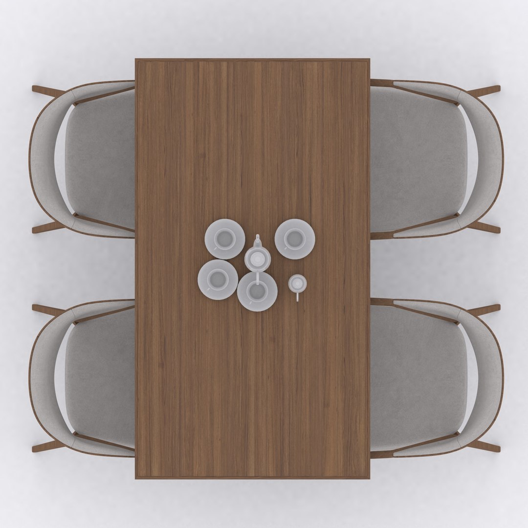 Simply dining table set wood texture 3D - TurboSquid 2095870