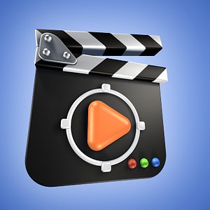 rounded cartoon clapboard 3d model