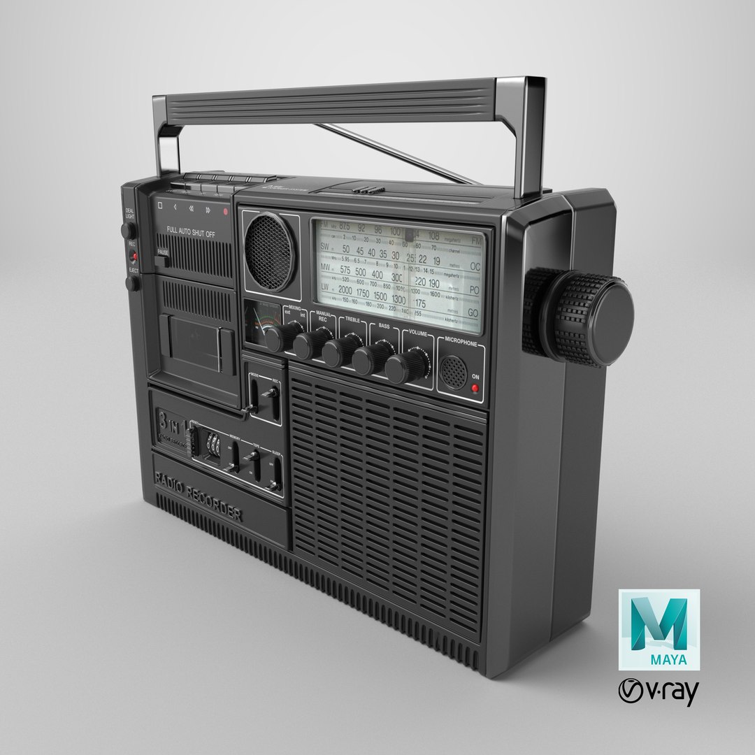 Detailed Radio Recorder model https://p.turbosquid.com/ts-thumb/e1/oO53HF/hF/stemcell_maya_vray_render/png/1781184139/1920x1080/fit_q87/43cf7aa56859dfcd5a4c804e2c01103d86072772/stemcell_maya_vray_render.jpg