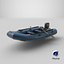 Aufblasbares Motorboot Low-Poly PBR