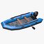 Aufblasbares Motorboot Low-Poly PBR
