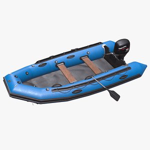 Inflatable Motor Boat Low-poly PBR