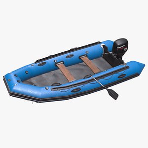 Inflatable Motor Boat Low-poly PBR