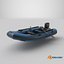 Aufblasbares Motorboot Low-Poly PBR