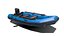Aufblasbares Motorboot Low-Poly PBR