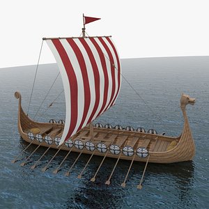 3d viking ship drakkar