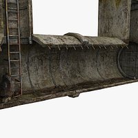 See Through Concrete Tunnel Scene