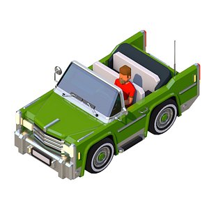 Lowpoly Vintage Coupe Car