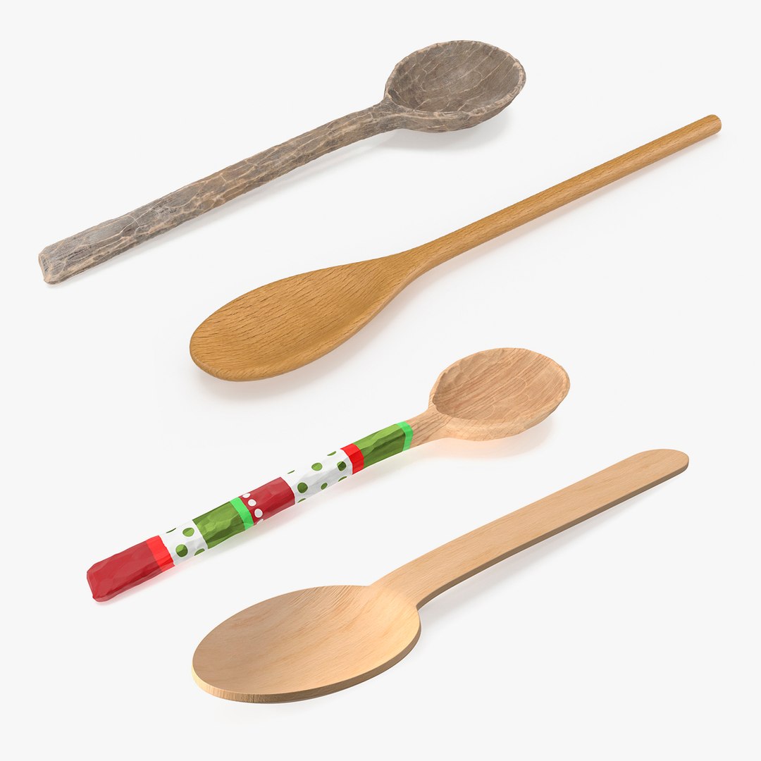 Wooden Spoons Collection 2 3D model preview