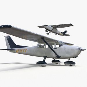 Single Engine Private Airplane Cessna 172 Rigged 3D