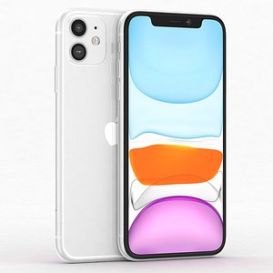 3D apple iphone 11 white