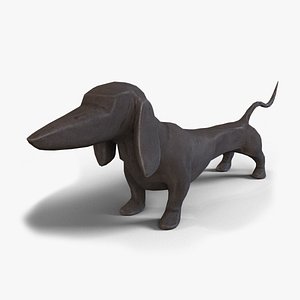 dashing dachshund table sculpture 3d model