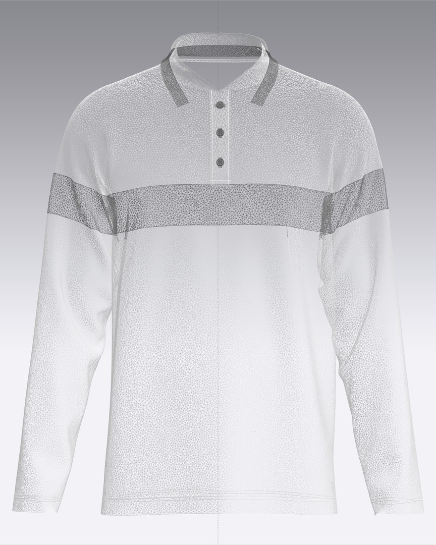 3D Digital Pattern Lapel POLO Long Sleeves main image 0