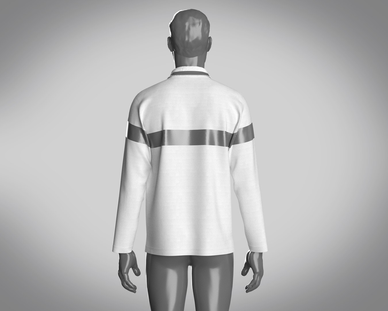 3D Digital Pattern Lapel POLO Long Sleeves