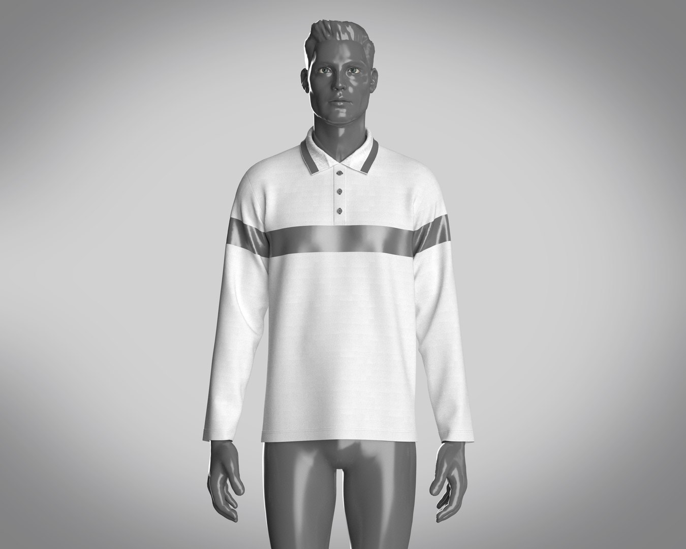 3D Digital Pattern Lapel POLO Long Sleeves main image 1