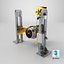 Posicionador de motor a jato de coluna dupla com motor modelo 3D aeroespacial industrial