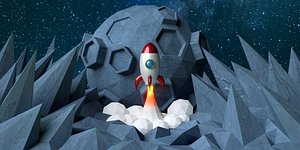 C4D low surface outer space red