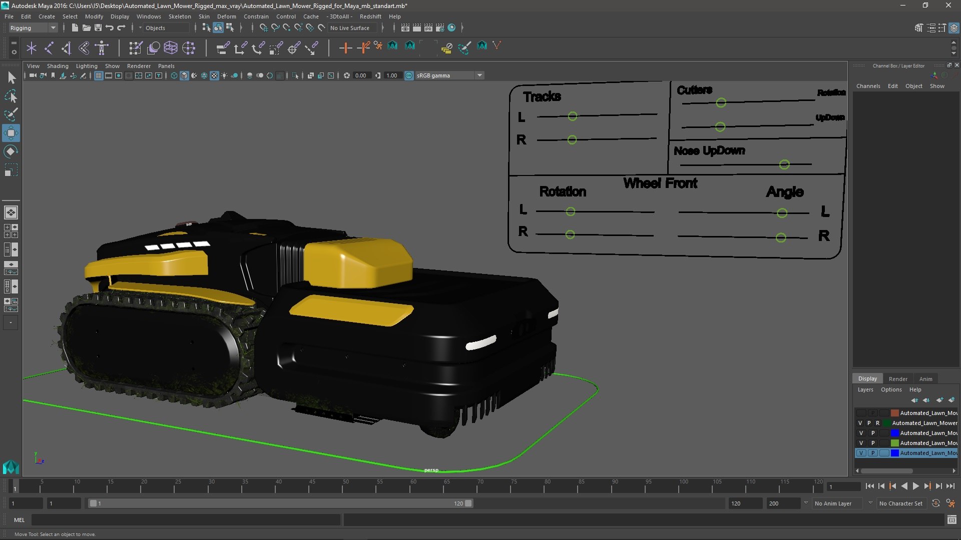 3D Automated Lawn Mower Rigged For Maya - TurboSquid 2192350