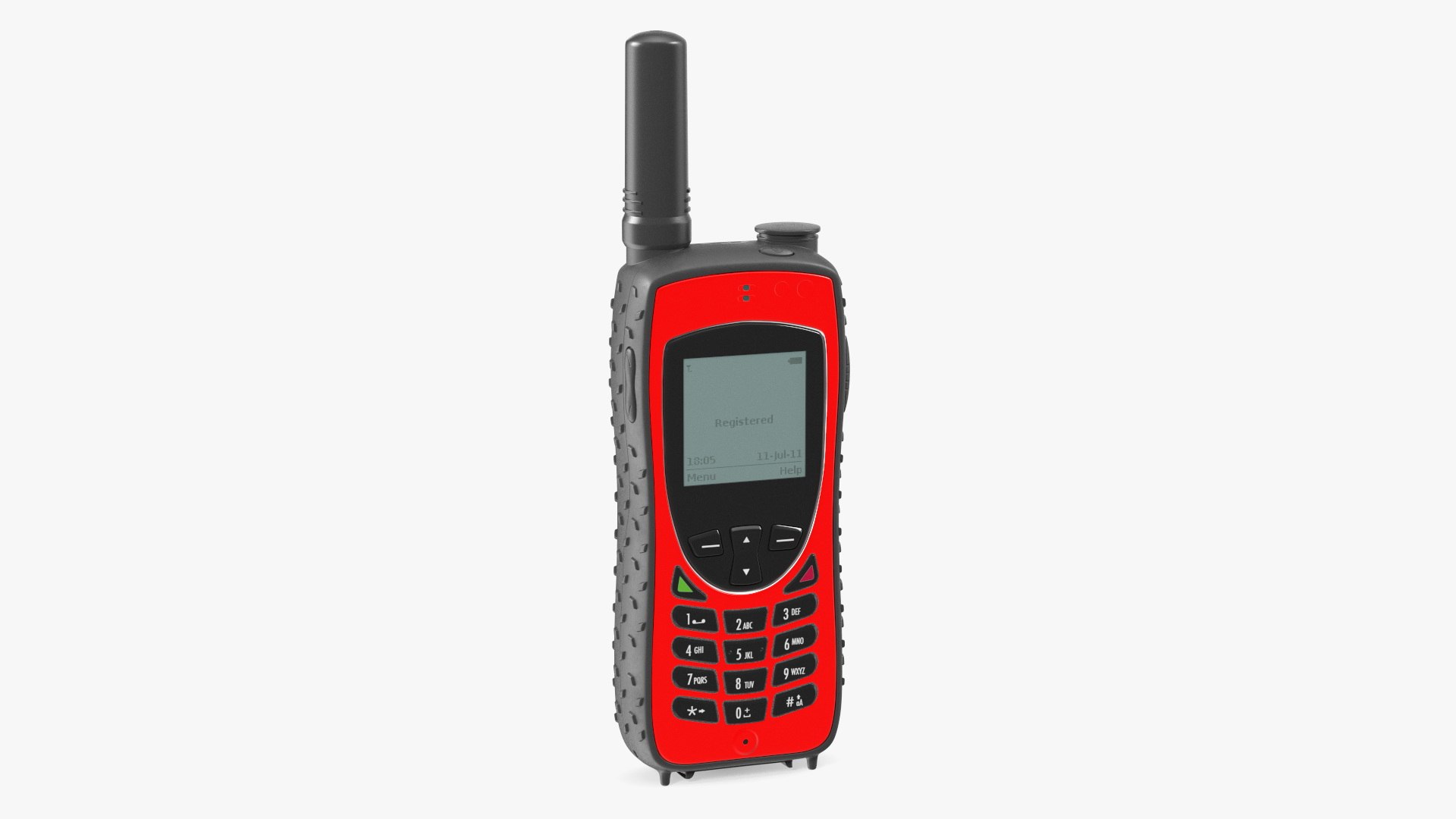 Rugged Satellite Phone Red 3D model preview