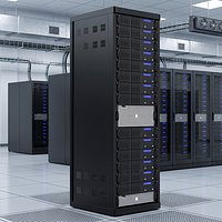 Server Rack Cabinet Filled with Server Units Game Ready