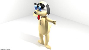 cartoon toon dog obj