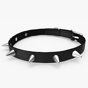 Leather Spiked Dog Collar 3D