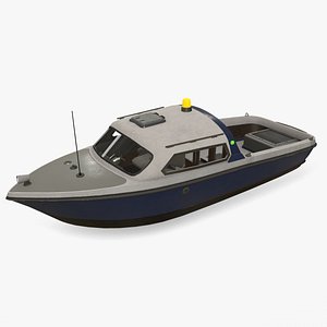 Speedboat Low-poly PBR 3D model