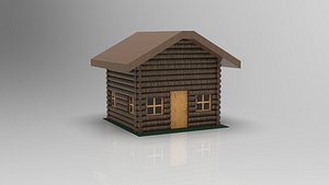 private log house 3D model