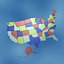 3d usa states model