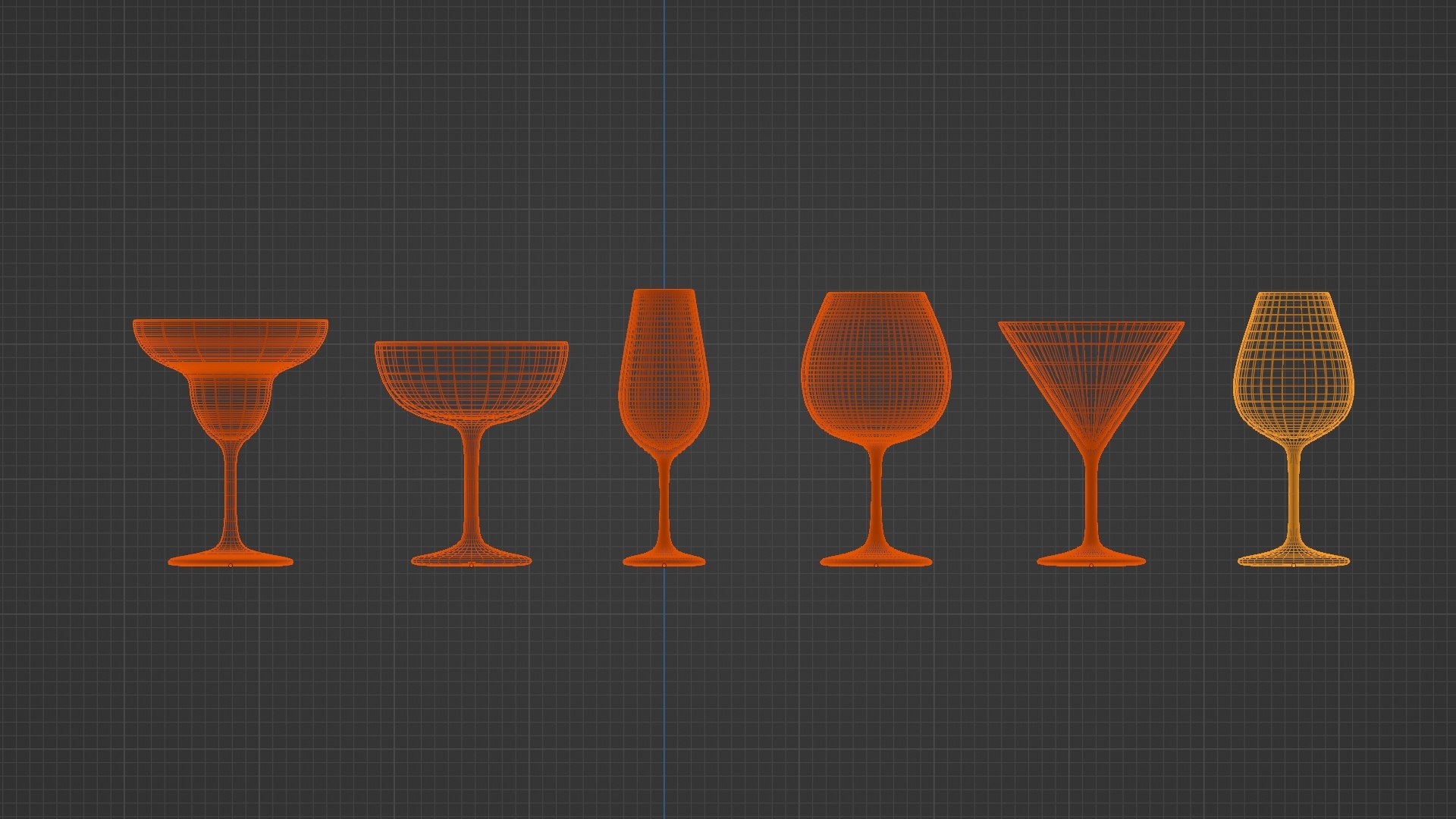 Glasses set wine margarita martini champagne 3D model https://p.turbosquid.com/ts-thumb/e2/rxdTa5/xA/glasswireframe1/jpg/1702901829/1920x1080/fit_q87/a32a950f66c417aee3648be7e318938a3c1c17de/glasswireframe1.jpg