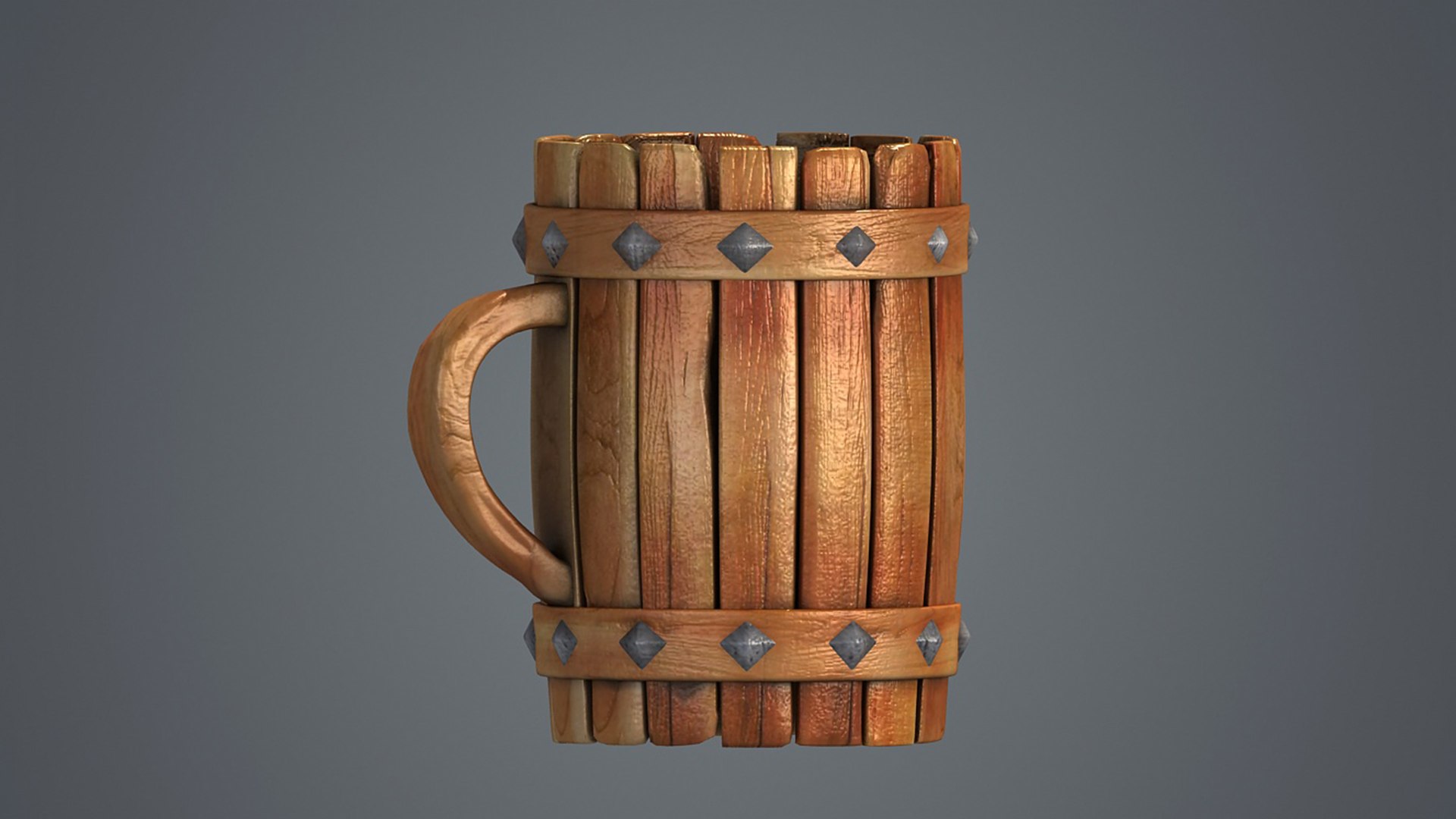 3D beer glass cup wood stein - TurboSquid 2001590