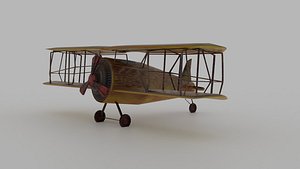 3D Low Poly 90s plane model
