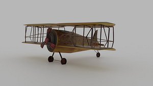 Low Poly biplane model