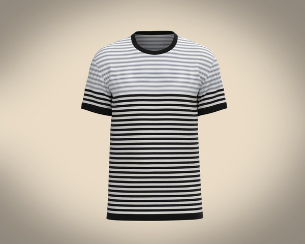 Mens Stripe T-Shirt 3D model - TurboSquid 1940540