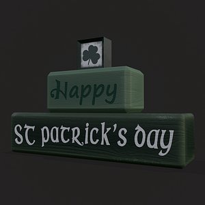 3D Happy St Patricks Day Blocks