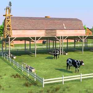 3D Full Farm Scene model
